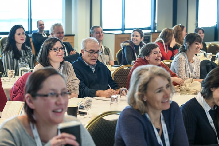 Delegates assisting a conference