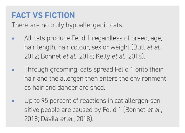 Fact vs Fiction - hypoallergenic cats table