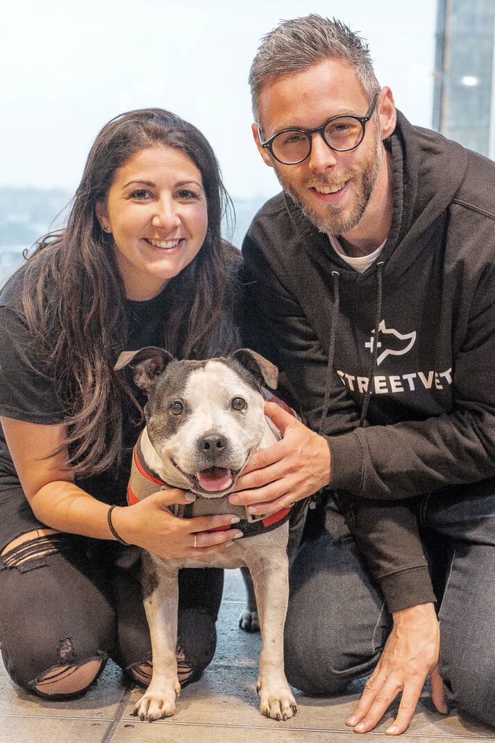 Couple and dog
