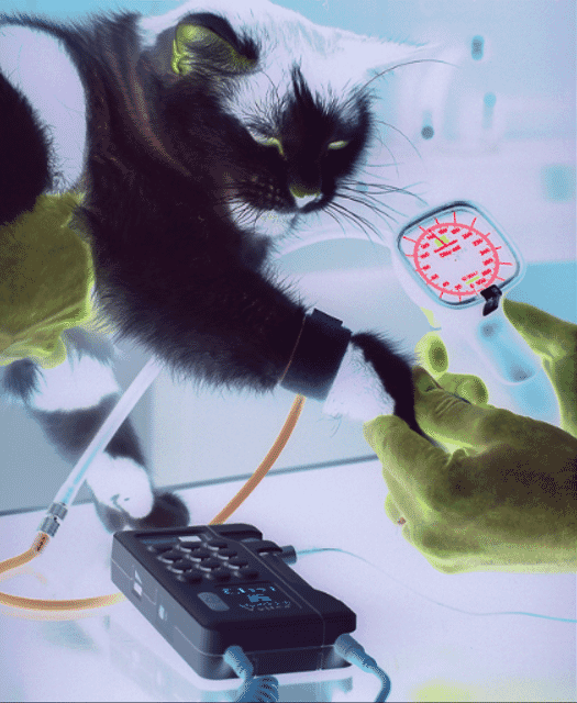 Measuring blood pressure in cats can become routine