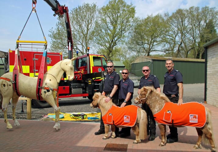 Some of the crew with the Brooke Sussex charity rescue ponies at Sussex Equine Hospital Open Day in May 2018