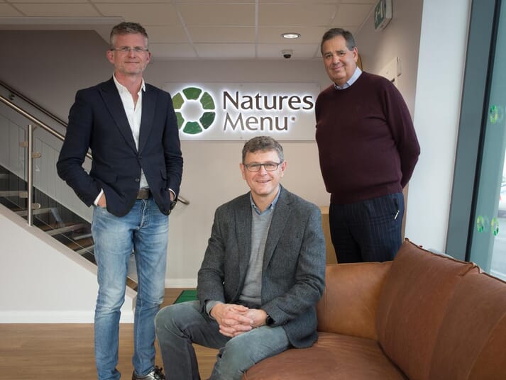 Natures Menu is led by three company directors. Left to right: Peter Roy (Business Development Director), Craig Taylor (Managing Director) and James Langan (Commercial Director)