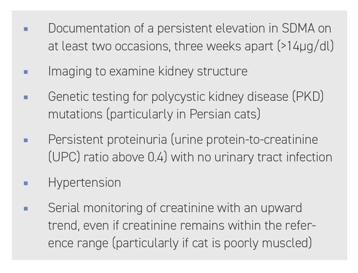 Box with clinical findings that may may arouse suspicion of early CKD